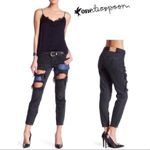 One Teaspoon Black Ripped Jeans
